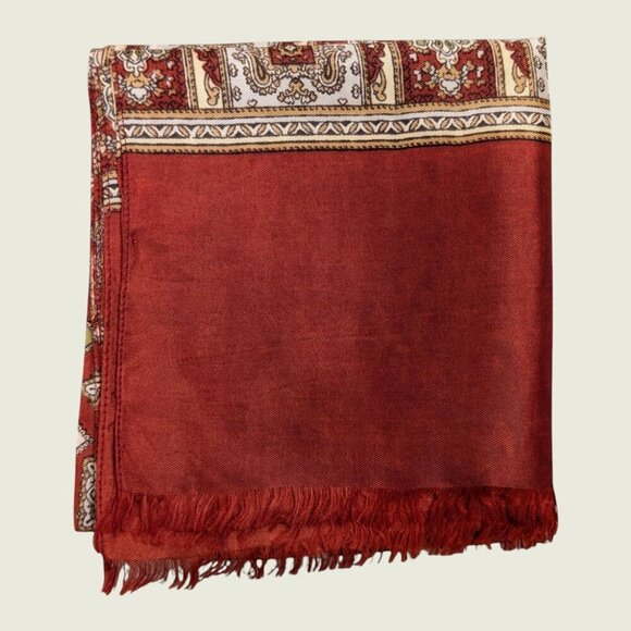 Vintage St Michael Red & Beige Scarf - Picture 3 of 5